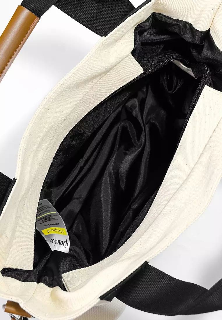 Pamole - Tas Selempang Wanita Bahan Kanvas Penutup Resleting - Kelly Series Comb Hitam