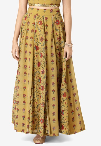 Indya yellow Floral Panelled Maxi Skirt 680F9AA5C20821GS_1
