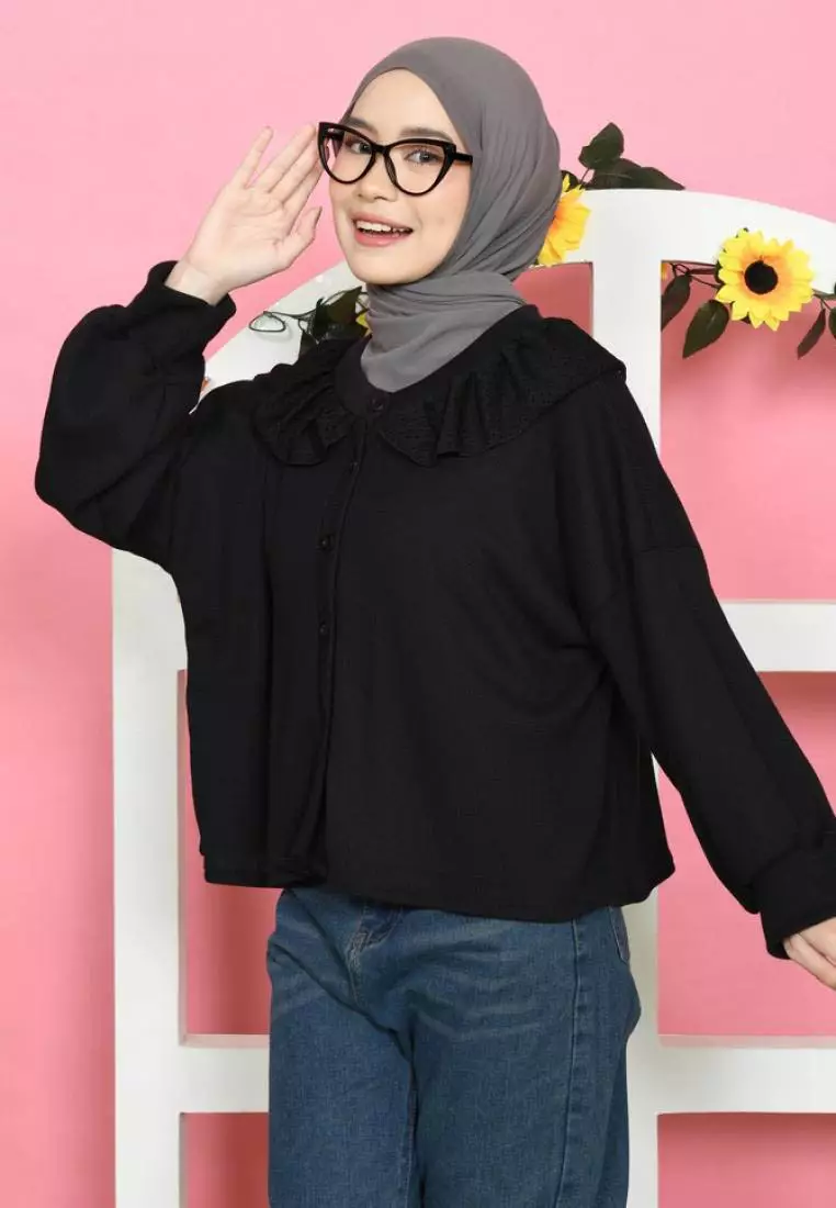 Kyuti Coquette Tops - Black M18806 R62S2