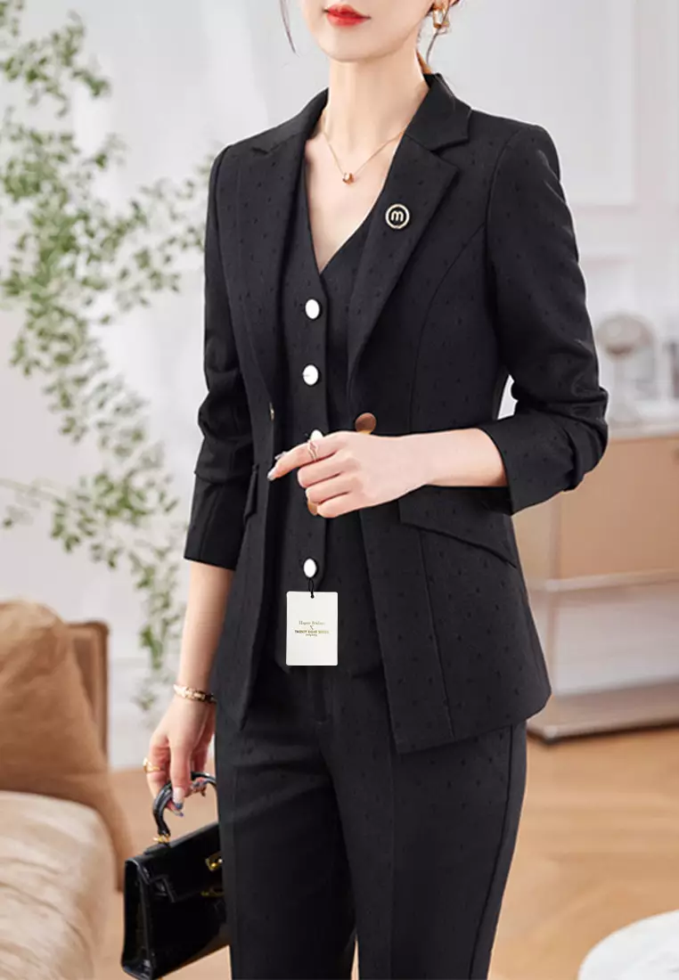 Slim Fake Two-Piece Suit Set YGH-EM2306-1