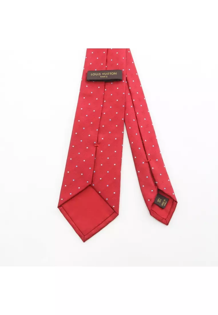Pre-Loved Louis Vuitton tie Dot silk Red