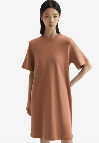 COS brown T-Shirt Dress D0190AA05F2928GS_1