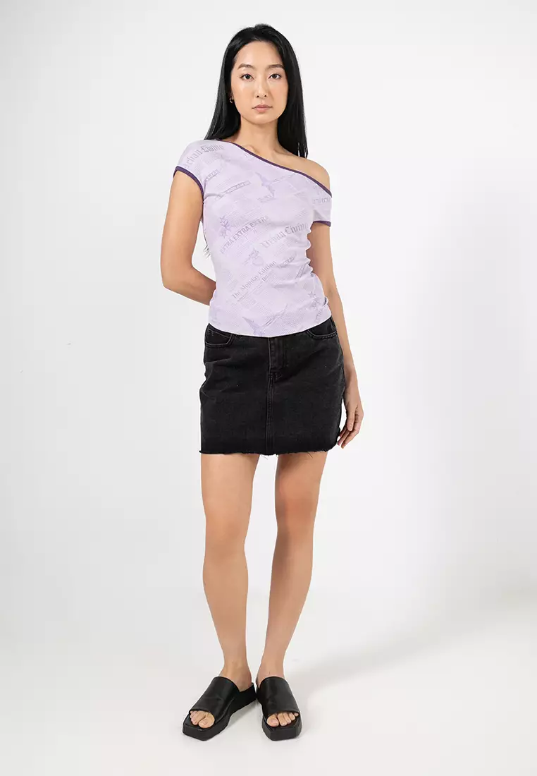 Off Shoulder Graphic Tee