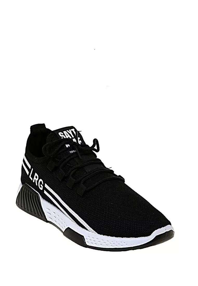 Chayton Sepatu Olahraga Pria Sneakers Two Line Casual Sport Shoes Material Cloth ORIGINAL - Black