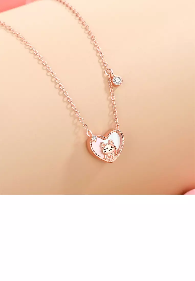 Buy Glamorousky 925 Sterling Silver Plated Rose Gold Simple Cute