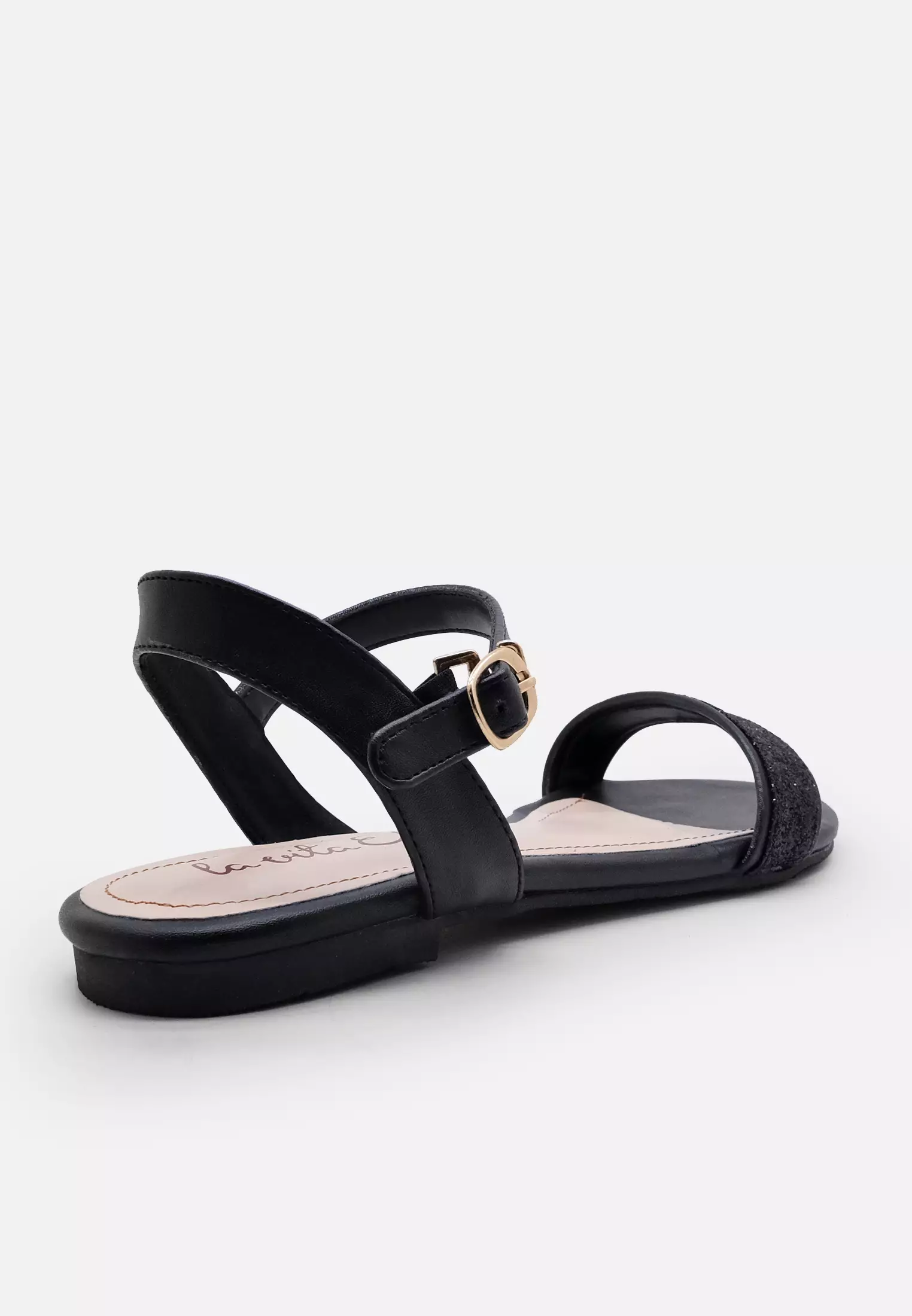 Sparkle Ankle Strap Flat Sandal