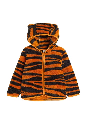 H&M orange Tiger-Print Pile Jacket C89ECKAD6CFABFGS_1