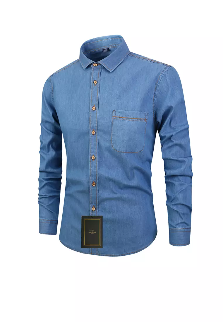 Thin Long Sleeved Denim Shirt C709