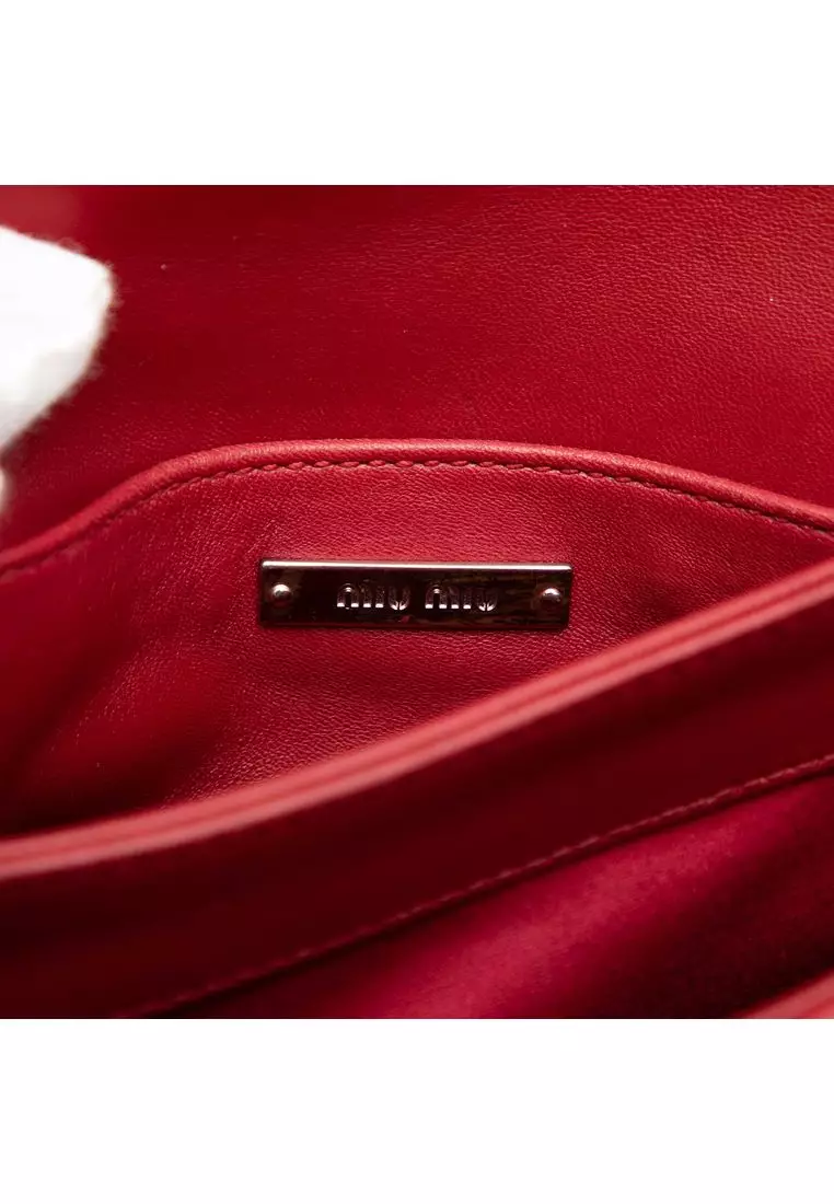 Pre-Loved Miu Miu Studded Matelasse Leather Crossbody