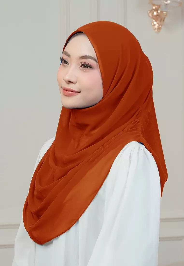 HIJAB INSTAN AURORA - BRUNT ORANGE
