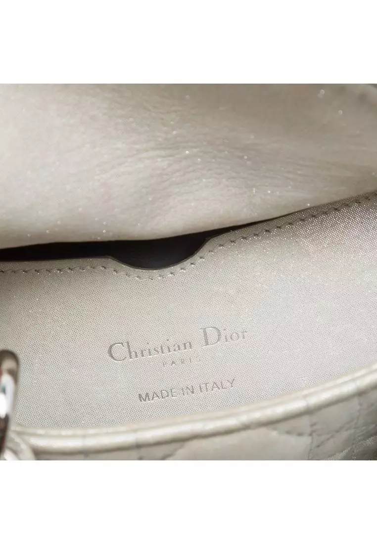 Pre-Loved Dior Micro Iridescent Lambskin Cannage Lady Dior
