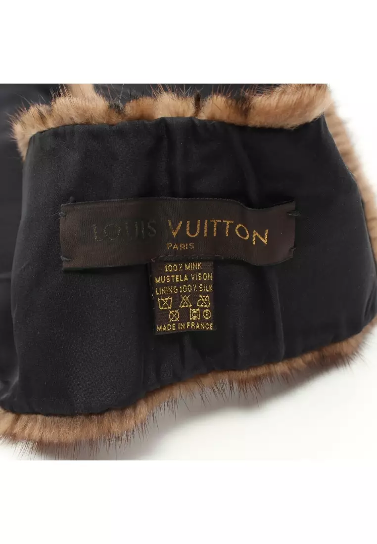 Louis Vuitton Monogram Logo Mink Fur Scarf
