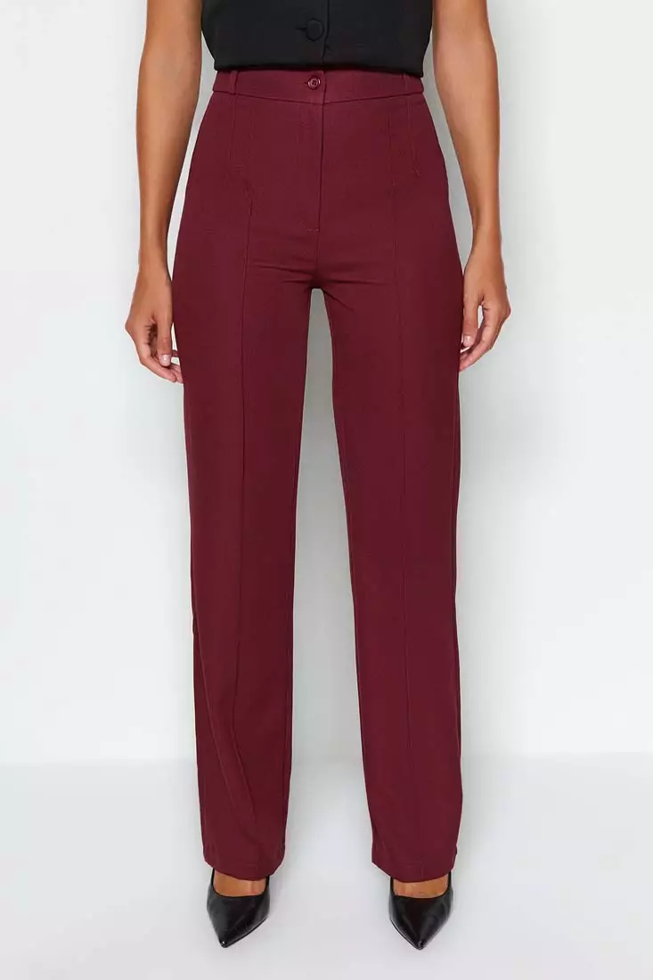 High Waist Straight Cut Trousers