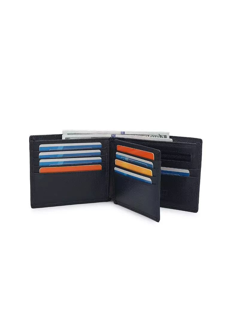 Men's Genuine Leather RFID Blocking Fortune Wallet - Blue