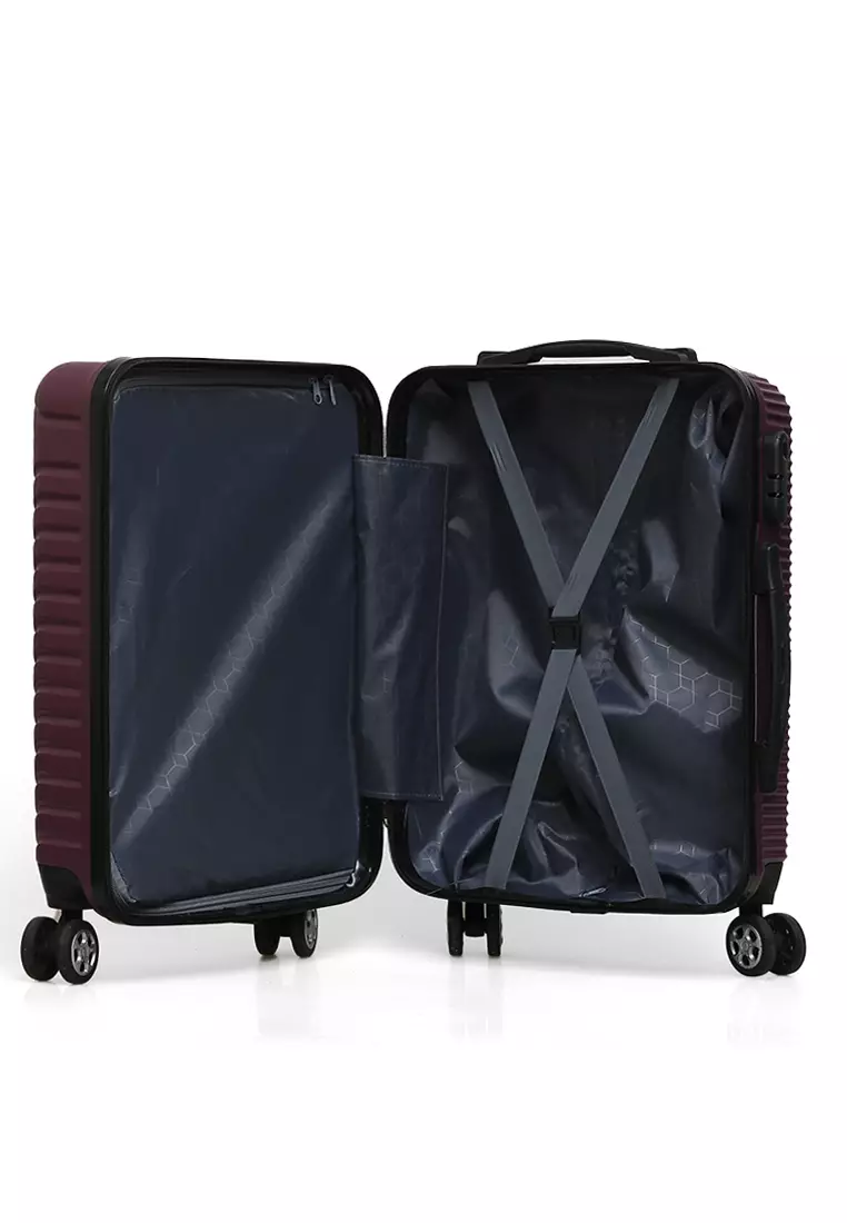 Carlton Koper Hardcase Unisex Size 20 Inch Uniqe Design Tas Travel Large Compartment Material ABS+PVC Coated ORIGINAL - Purple