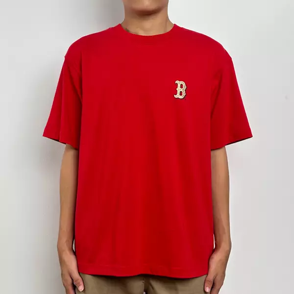Kaos MLB B RED SOX SQUARE SNAKE BACK GOLD RED Tshirt 100% ORIGINAL