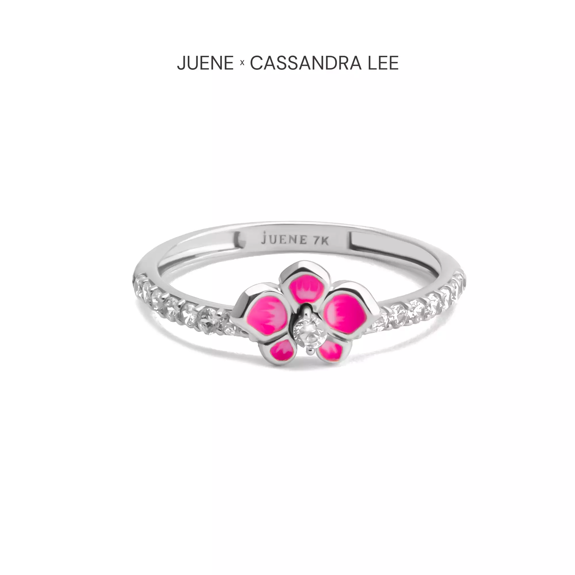 Cincin Emas 7k - Pink Orchid Gold Ring - With Love Collection - Cassandra Lee x Juene Jewelry
