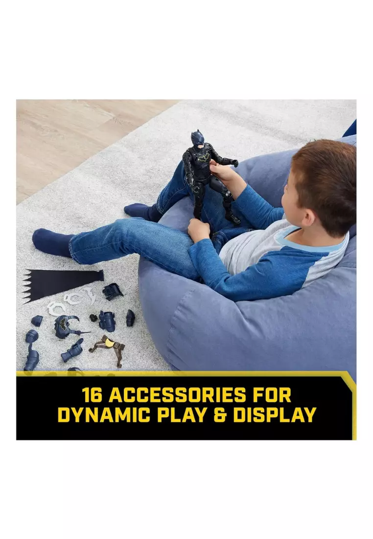 DC Comics, Batman Adventures, Batman Action Figure with 16 Armor Accessories, 17 Points of Articulation, 12-inch