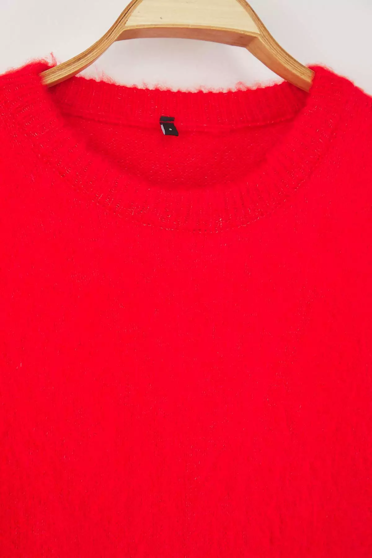 Red Soft Textured Wide Fit Basic Knitwear Sweater