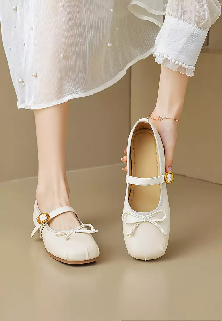 Bow Round toe Strap Flat Shoes WW222-6