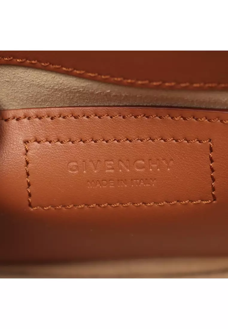Pre-Loved Givenchy infinity mini saddle Shoulder bag leather Brown