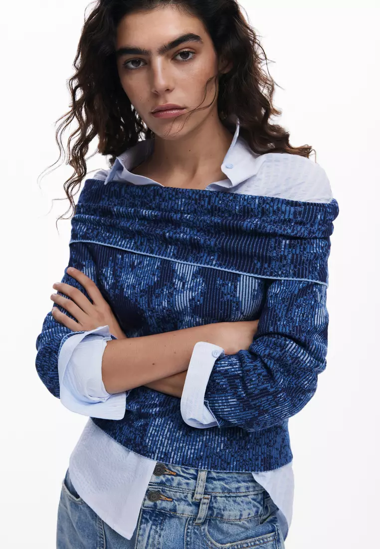 Boat neck sweater