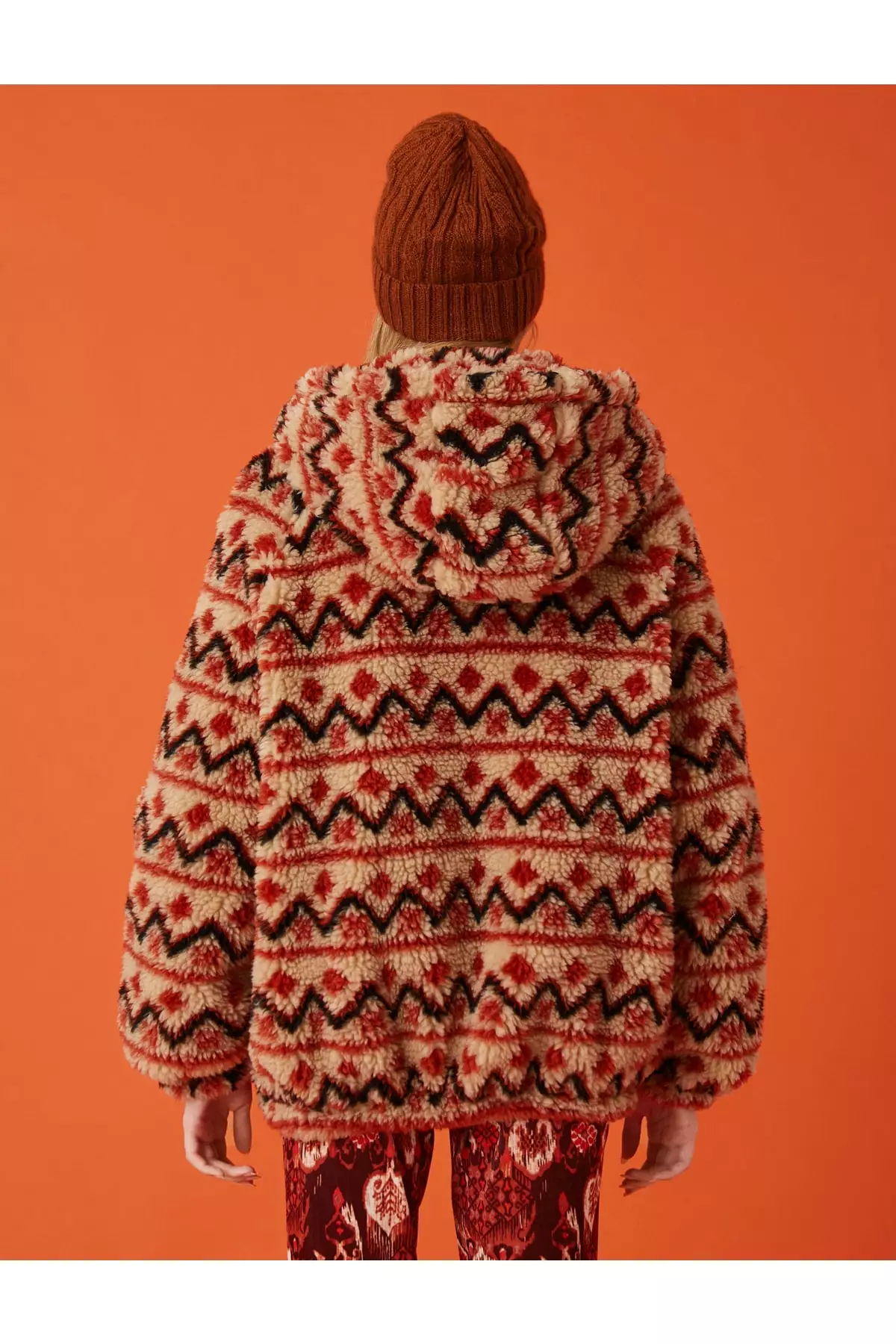 Red best sale plush jacket