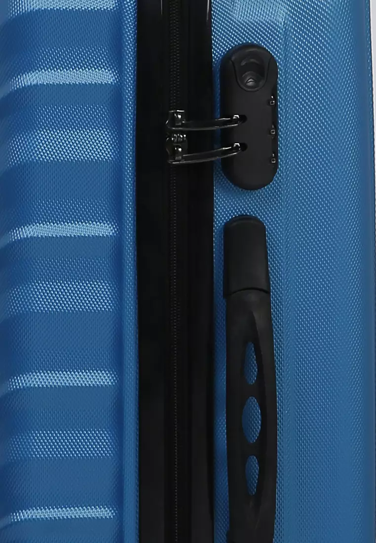 Carlton Tas Koper Hardcase Unisex Size 20Inch Suitcase Combination Lock Large Compartment Material ABS+PVC Coated ORIGINAL - Blue