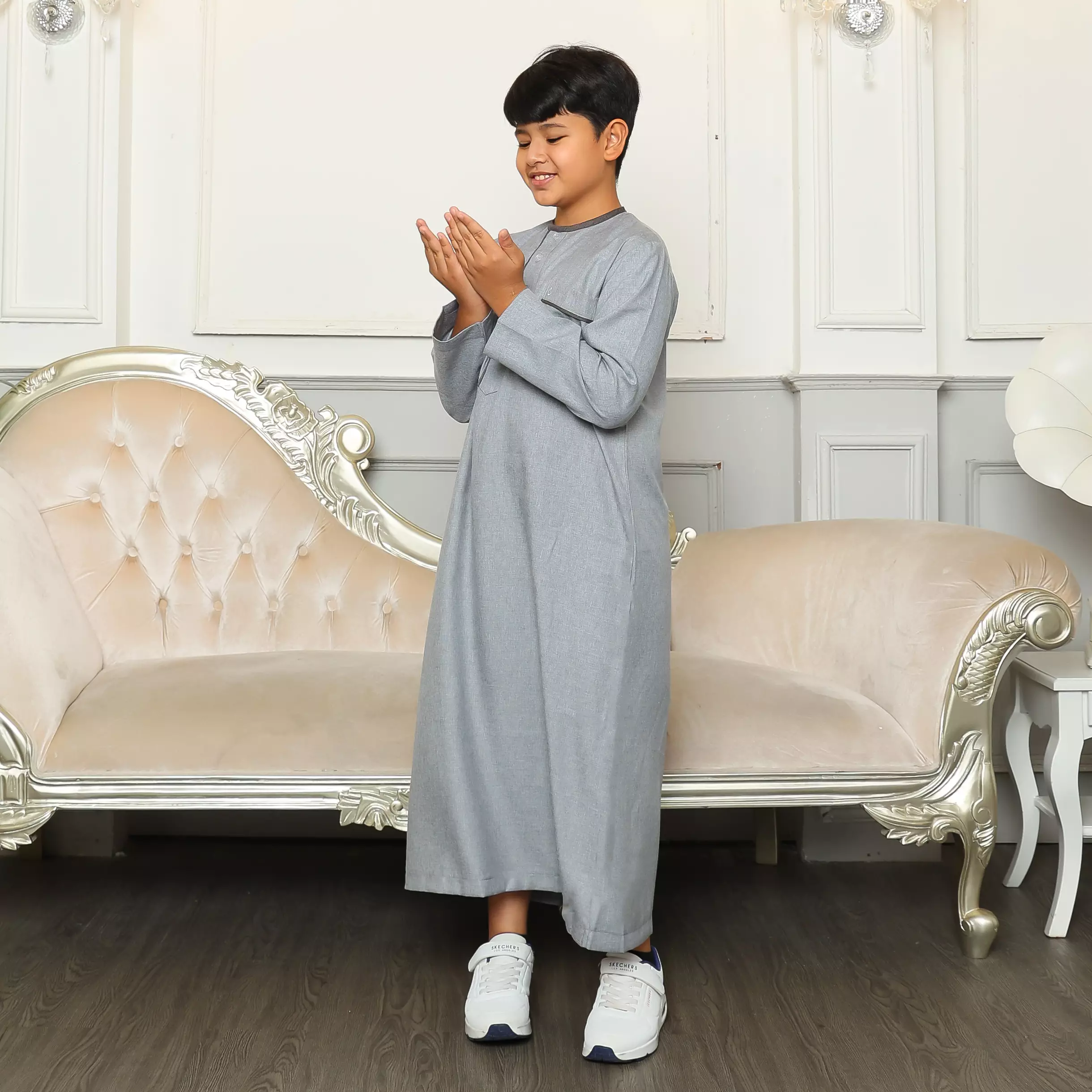 Gamis Jubah Anak Laki Laki GPA Yazid Grey