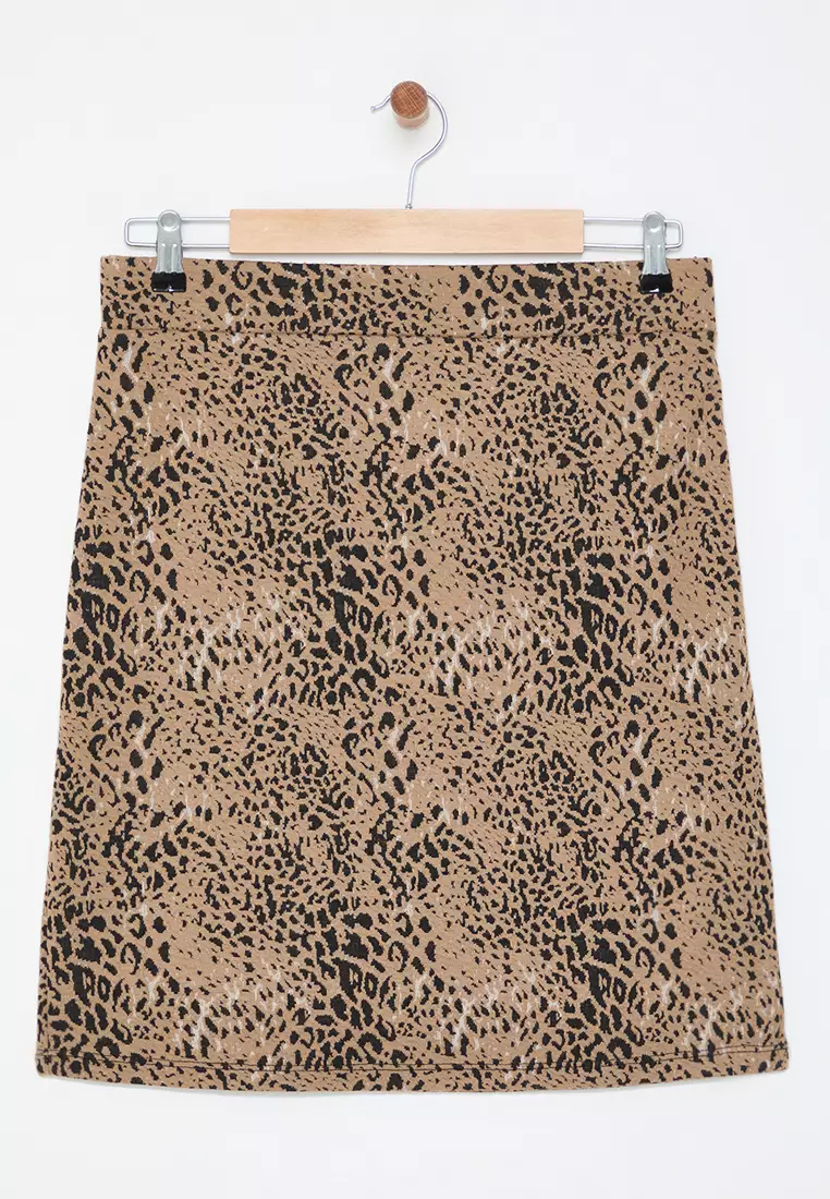 Plus Size Printed Mini Skirt
