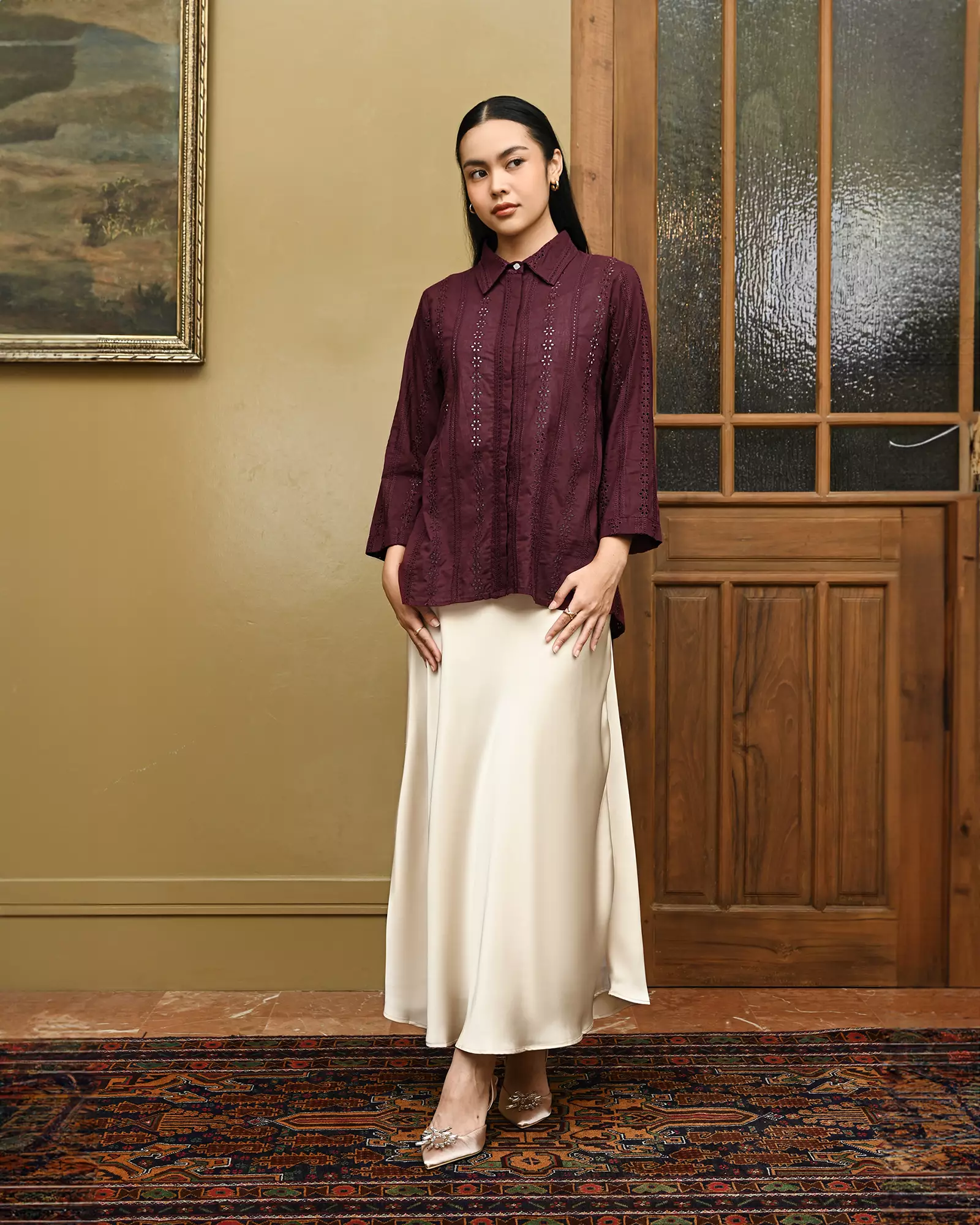 Geulis.id TIWI SHIRT - Burgundy