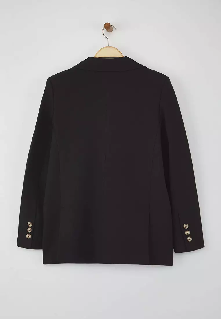 Regular Lined Woven Blazer Jacket