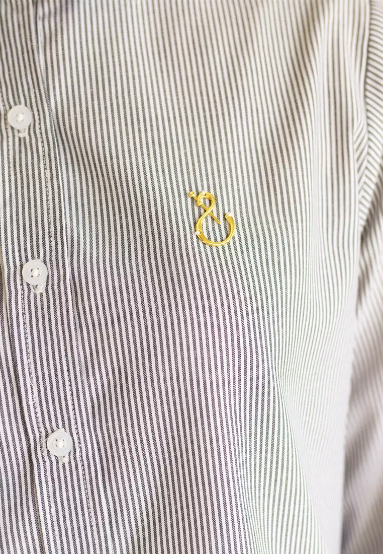 Jenna and Kaia - Athaya Top Stripe Black - Kemeja Wanita Lengan Panjang