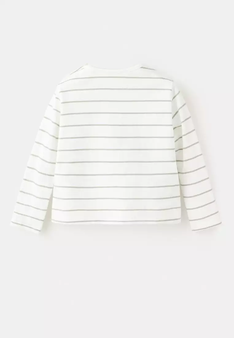 Striped T-Shirt With Patch Detail