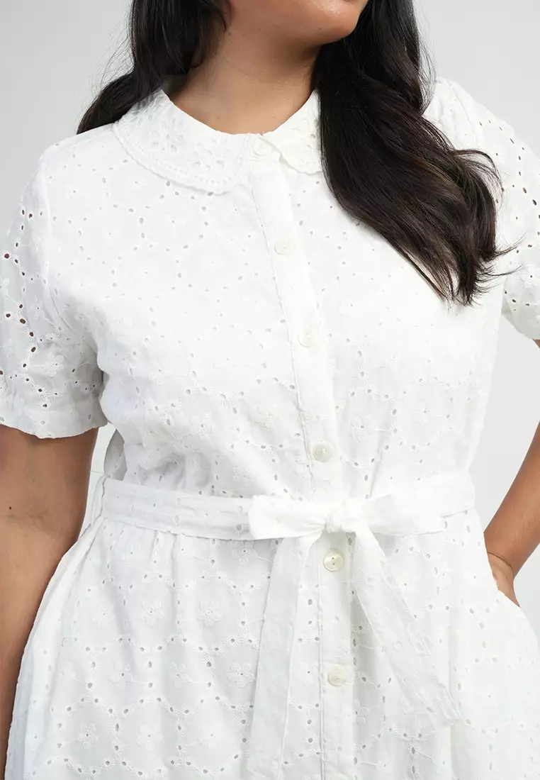 Milly by Paperdolls Cleo Eyelet Shirt Dress