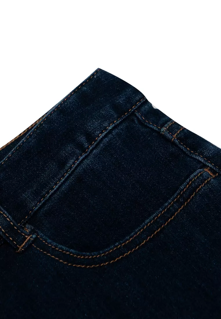 Women's High Waist Regular Tapered Fit Cropped Denim Pants