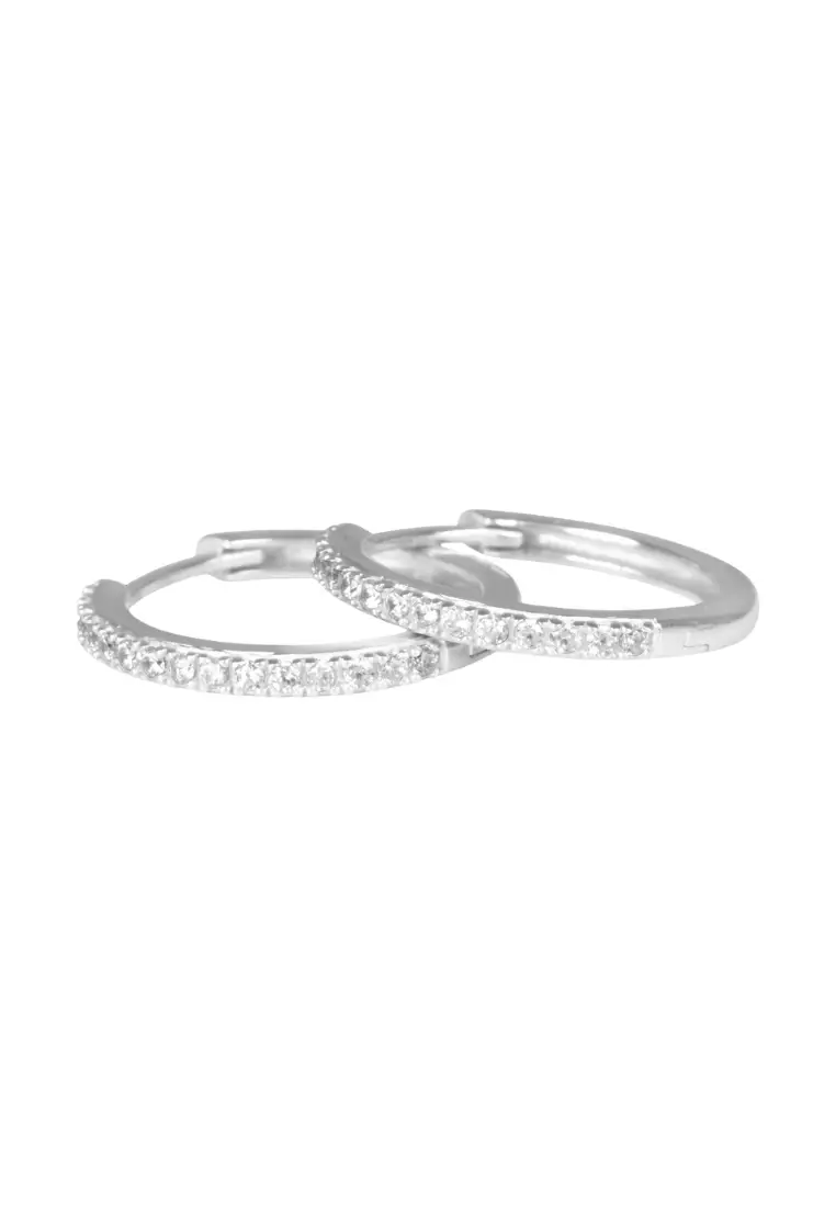  Sterling Silver Eternal Crystal Hoops-20mm