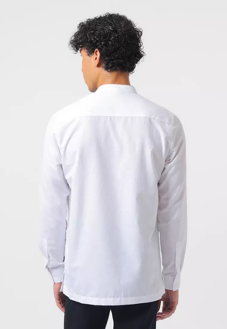 Kemeja Koko Pria Lengan Panjang ARISH WHITE Baju Muslim Pria