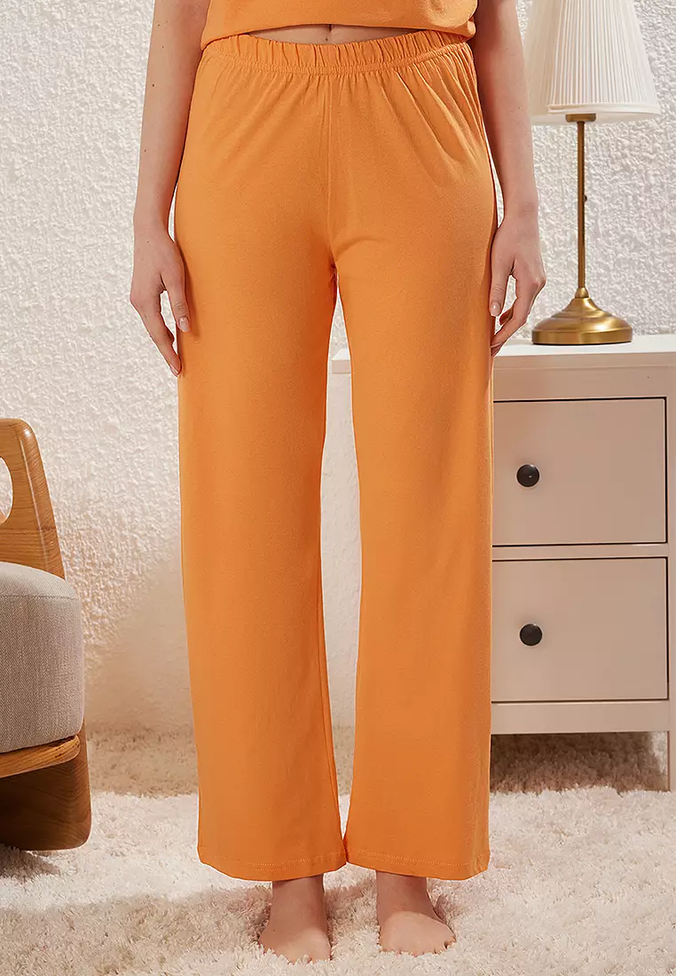 Orange Koala Printed Knitted Pajama Set