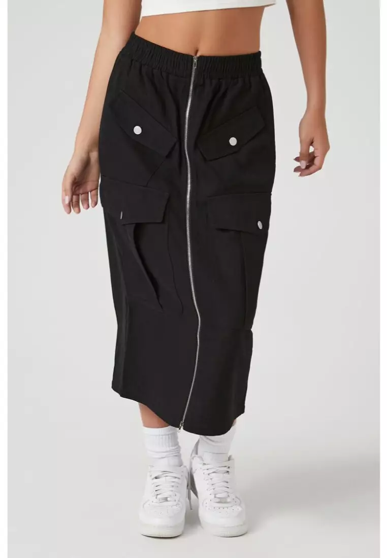 Black midi outlet skirt forever 21