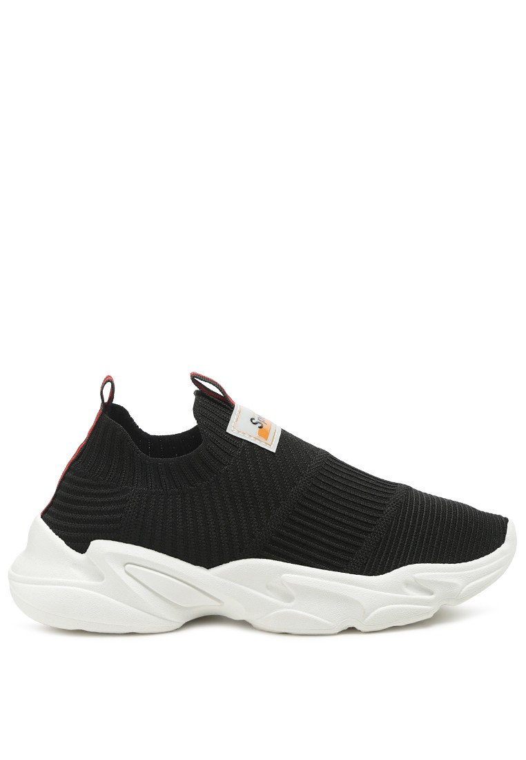 Black Active Knitted Running Shoes