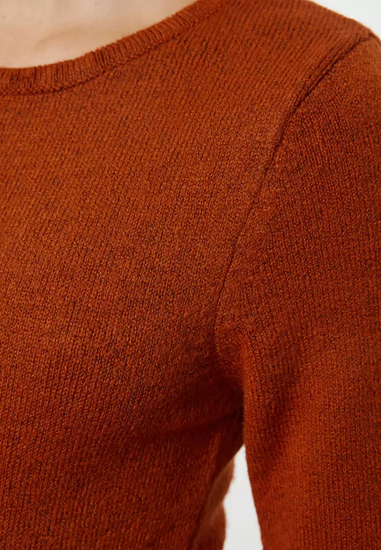Knitwear Tile Midi Dress Soft Texture And Double Breasted Skirt Detail