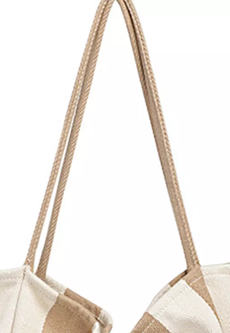 簡約小清新大條紋帆布包 CA21051314KI