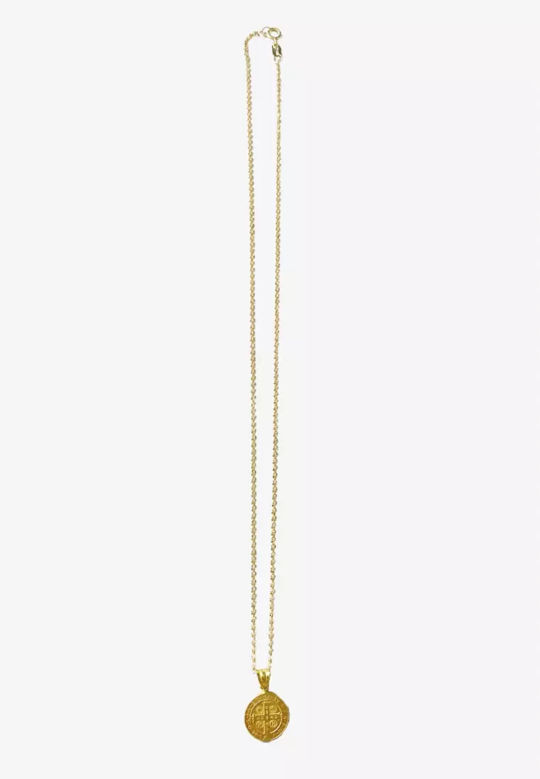 Sacro 18K Gold Necklace With Front And Back Pendant