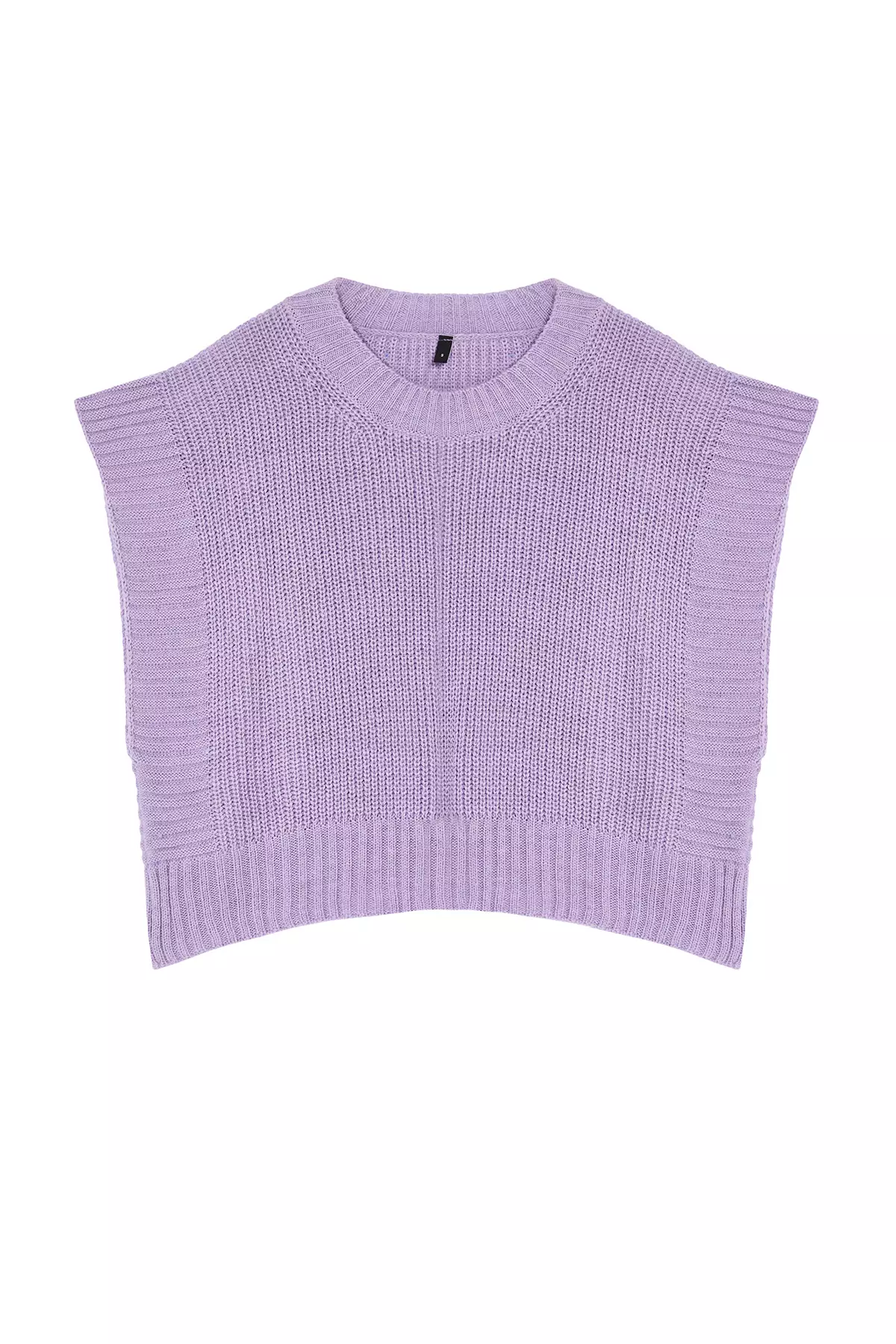Lilac Crop Crew Neck Knitwear Sweater TWOAW24SV00005