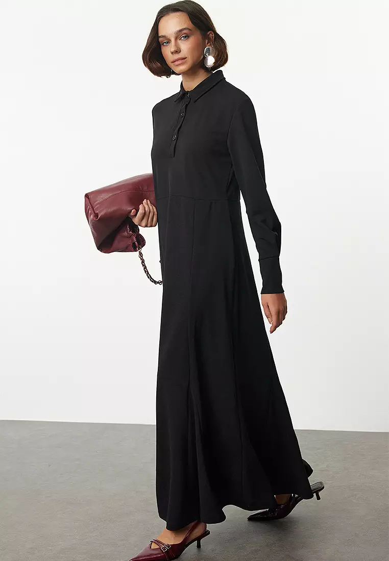 Modest Collared Maxi Shirt Dress
