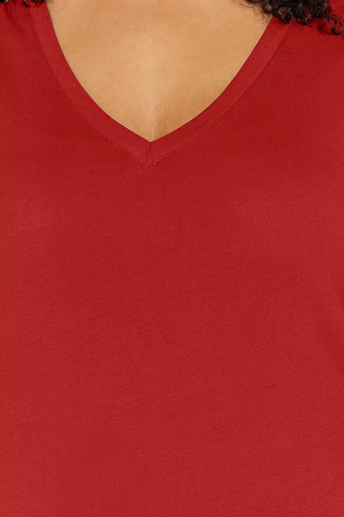 Plus Size Cotton V-Neck T-Shirt