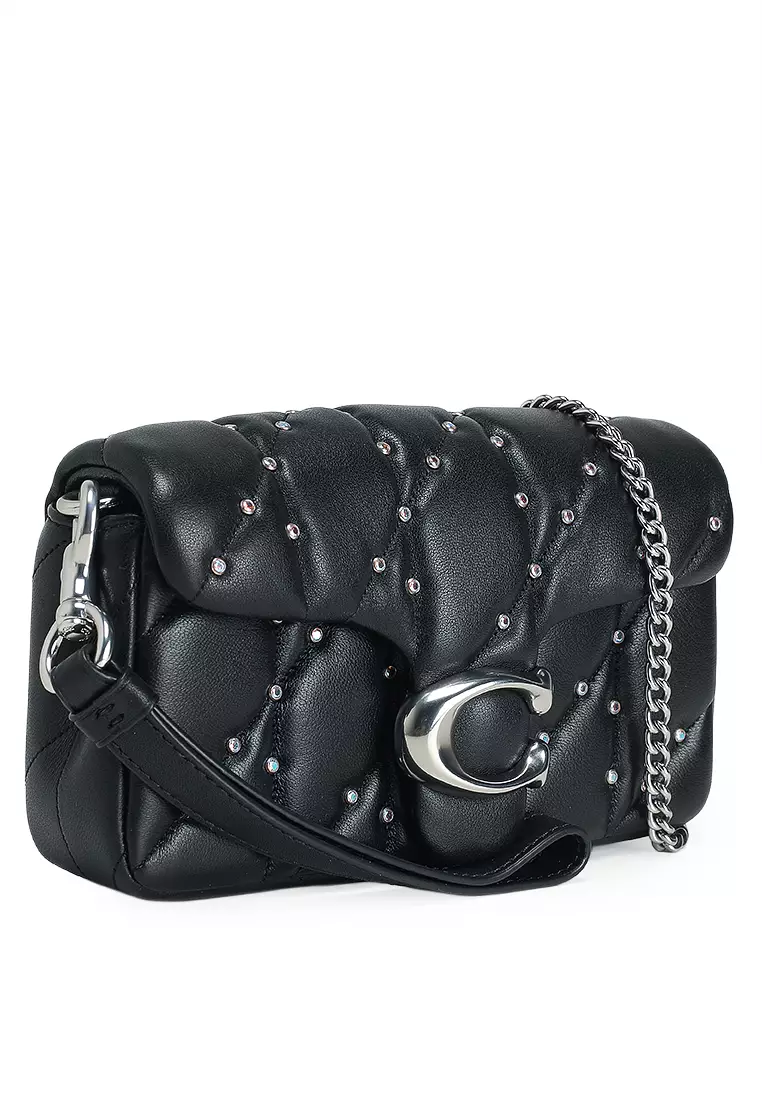 Tabby Crossbody Wristlet with Pillow Quilting and Crystal Rivets (ct)