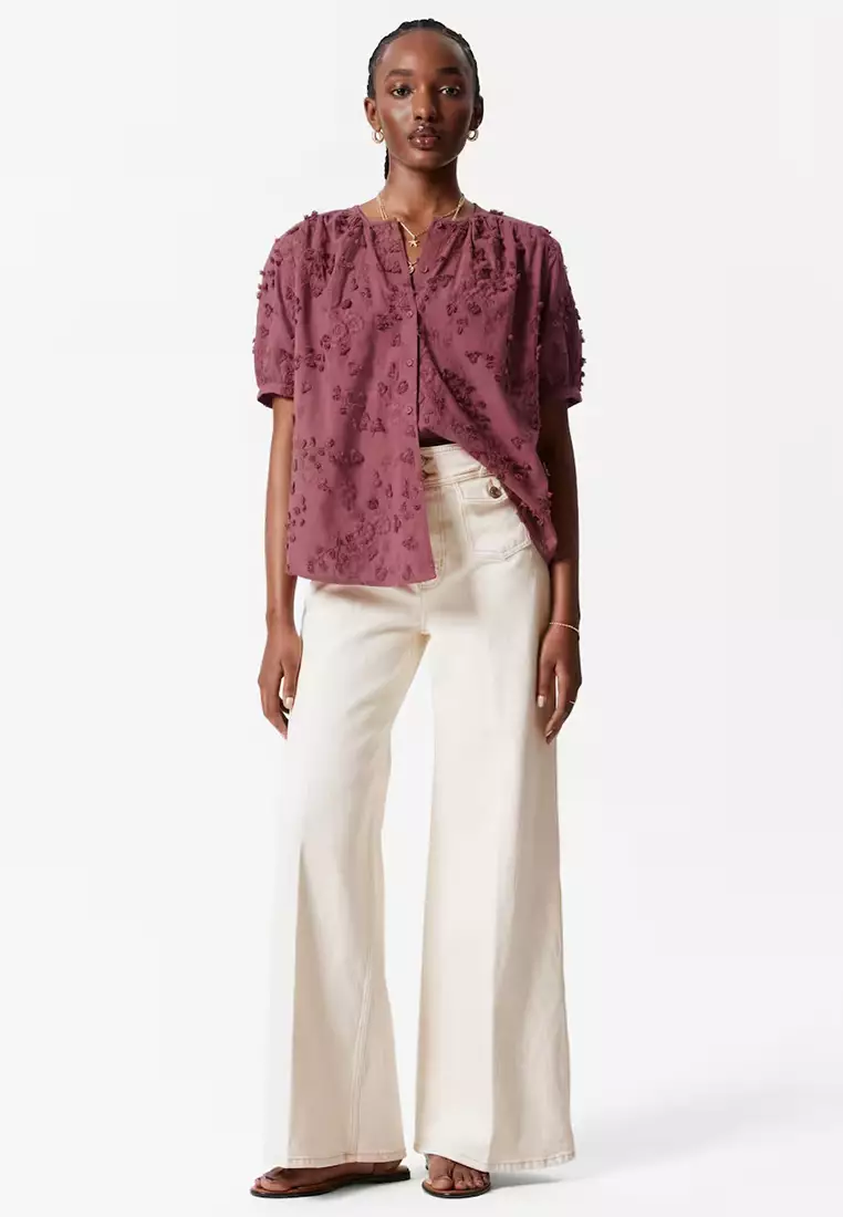 Oversized Puff-Sleeve Blouse