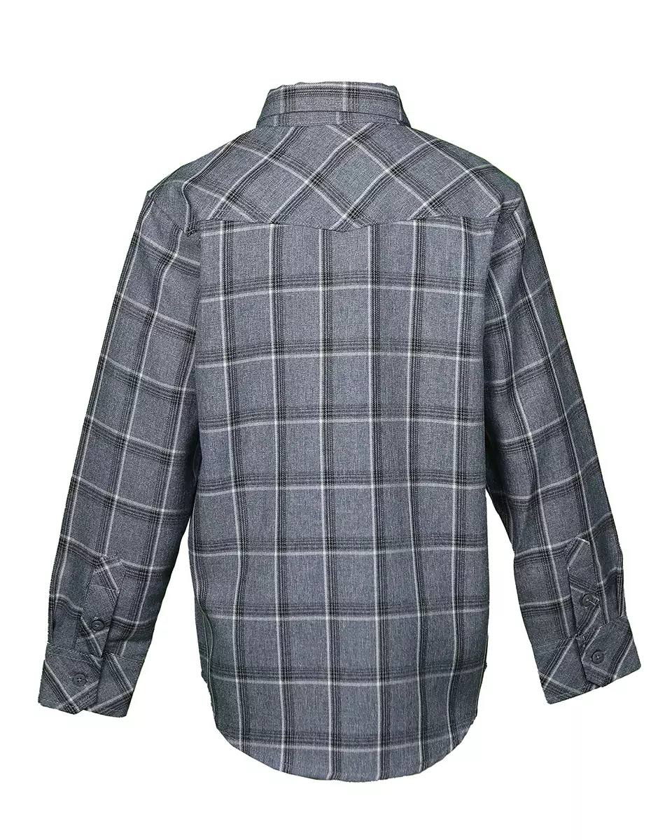 Pito Dito Boy Landopus Kemeja Panjang Anak Abu Tua Motif Kotak - Size 4